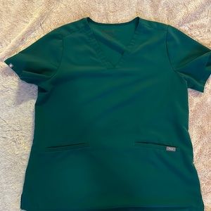 Hunter green FIGS scrub top
